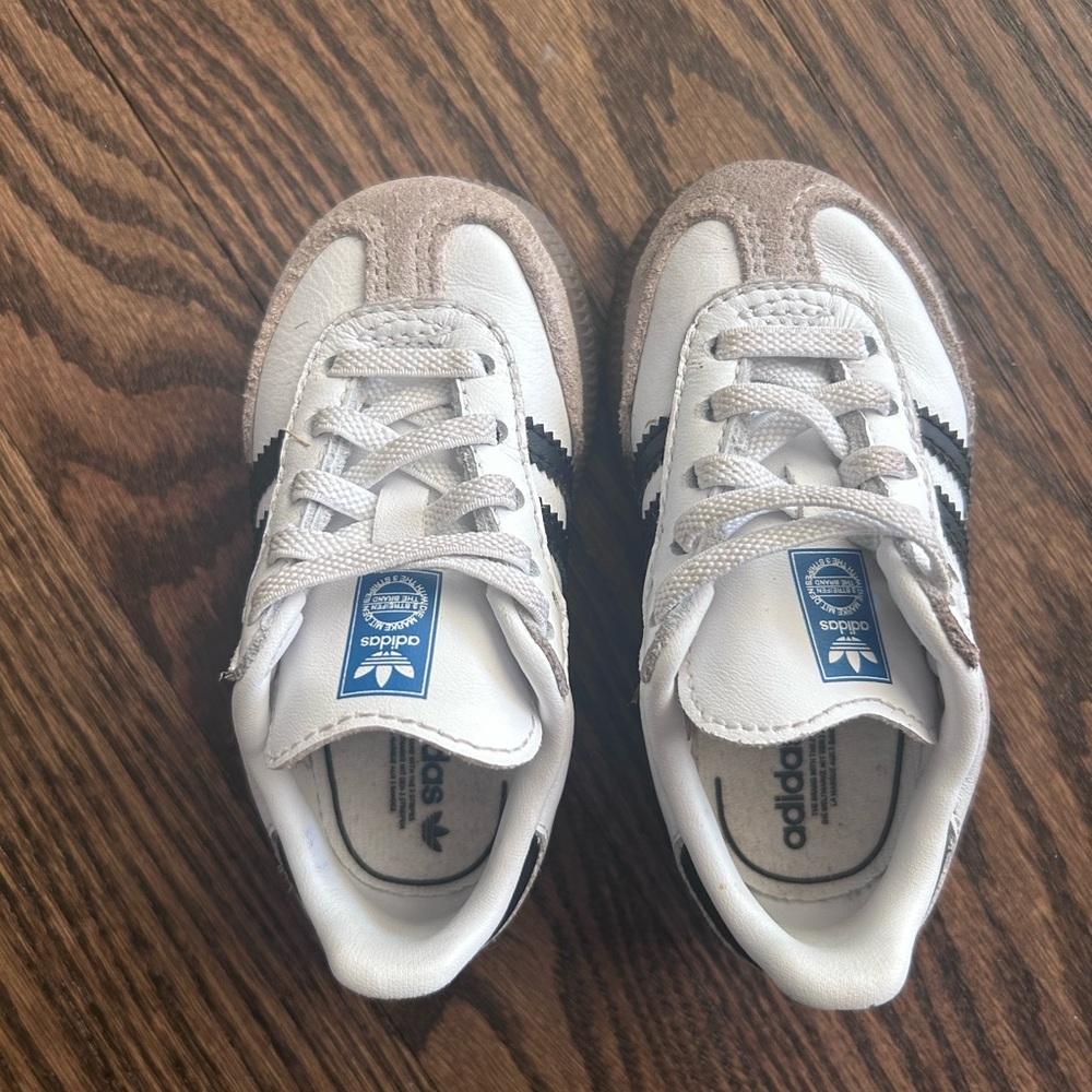 Adidas Kids White and Brown Sneakers